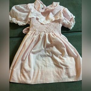 Polly Flinders Pink Hand-Smoked Dress